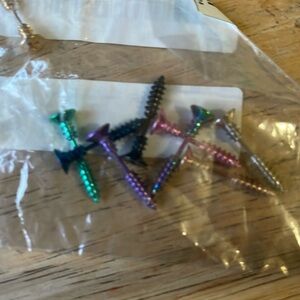 NIB 9 Srews to plug your brains from sliding out! Regular gaged screw earrings!